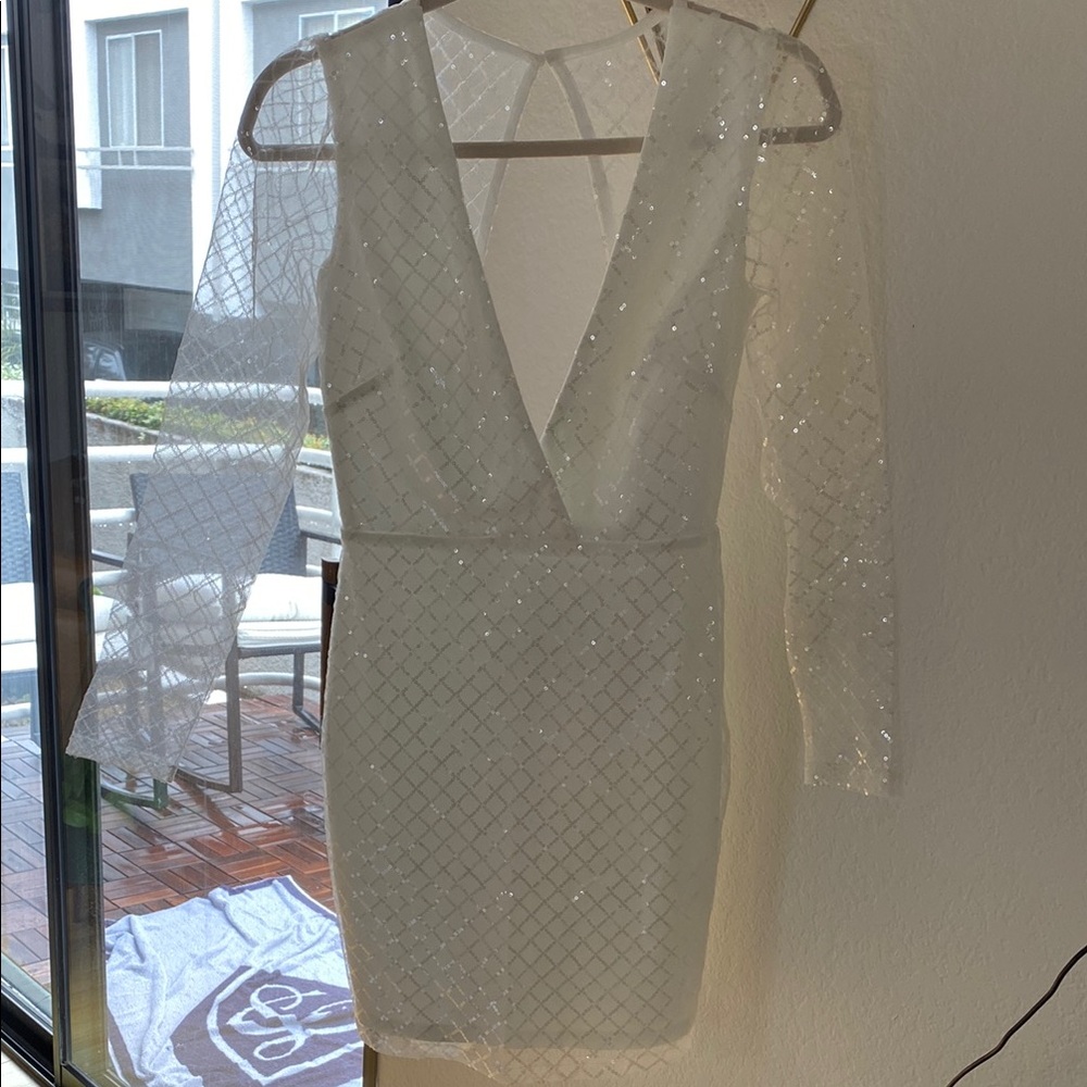 White Sequin Dress